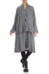 One Button Grey Wool Jacket 4