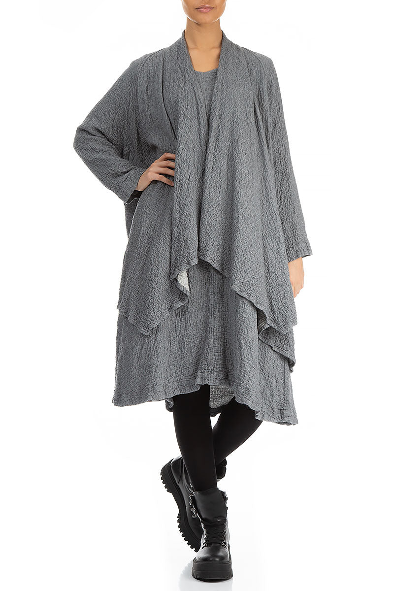 Loose Open Type Grey Wool Jacket 5