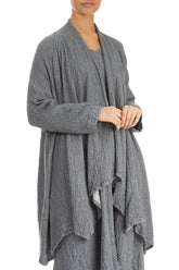 Loose Open Type Grey Wool Jacket 3