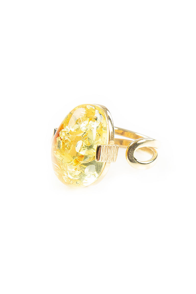 Oval Clear Amber Ring 3