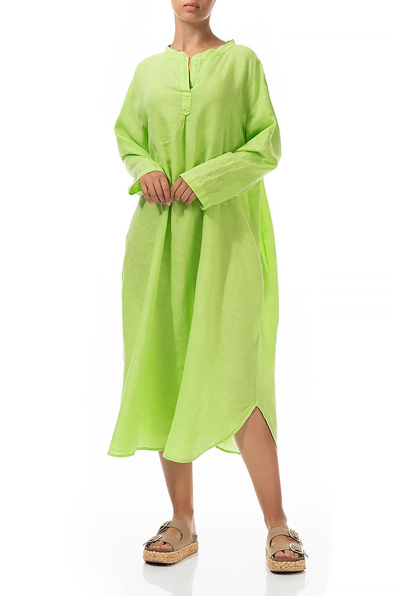 Pear Linen Shirt Dress 4