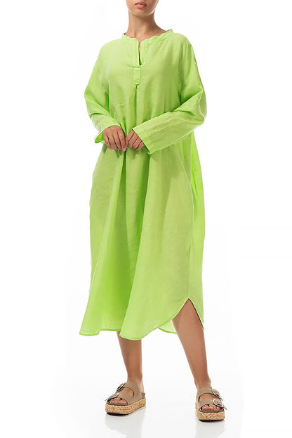 Pear Linen Shirt Dress 4