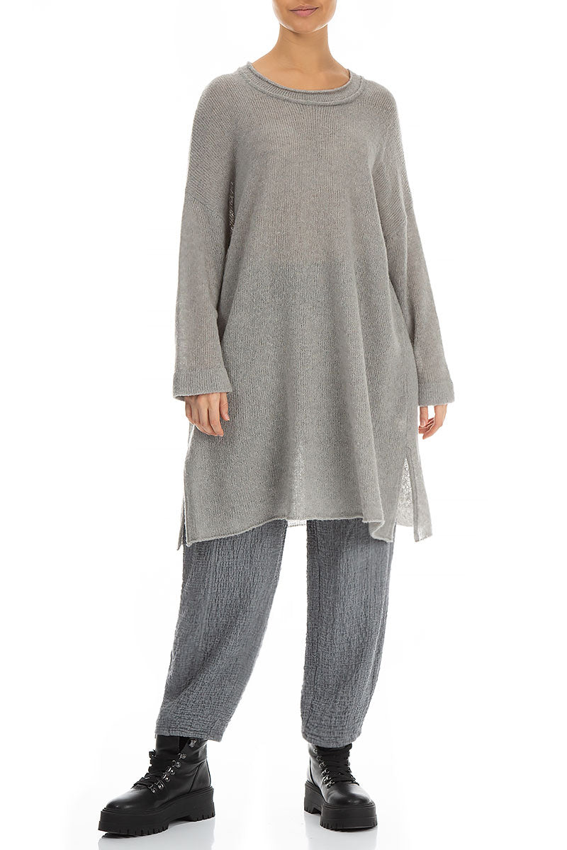 Pencil Grey Wool Trousers 4