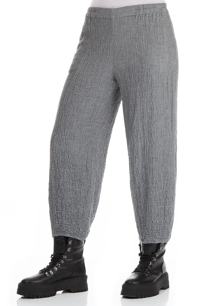 Pencil Grey Wool Trousers 3