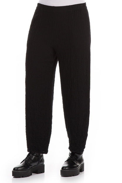 Pencil Black Wool Trousers 3