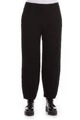 Pencil Black Wool Trousers 1