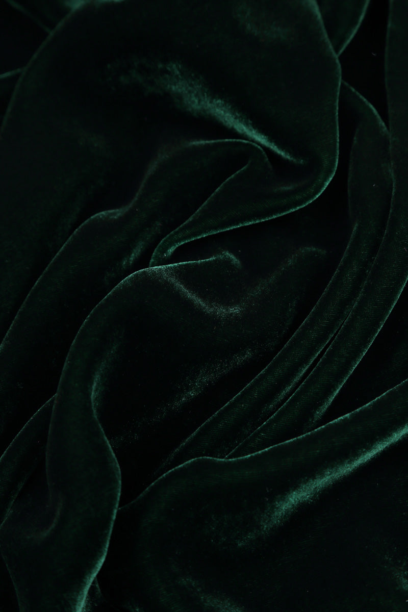 Loose Pine Green Silk Velvet Tunic 5