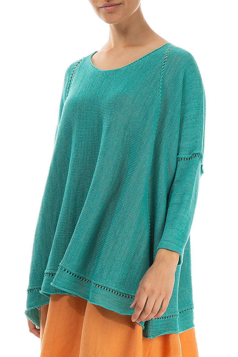 Pinhole Lines Décor Ocean Linen Jumper 3