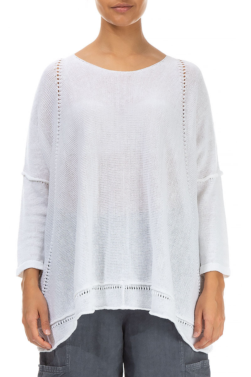 Pinhole Lines Décor White Linen Jumper 1