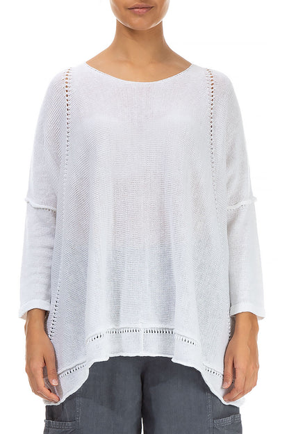 Pinhole Lines Décor White Linen Jumper 1