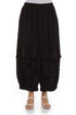Pockets Black Silk Bamboo Trousers 1