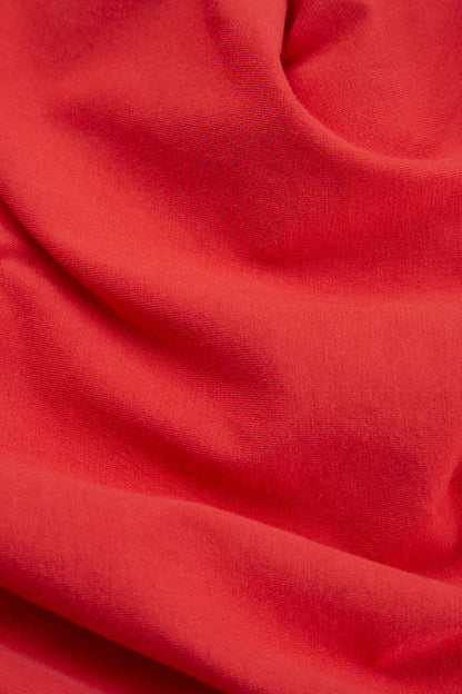 Flared Back Poppy Red Cotton Dress 5