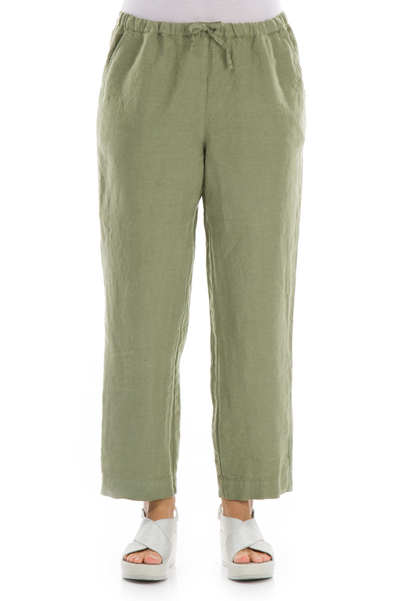 Pure Khaki Linen Trousers 1