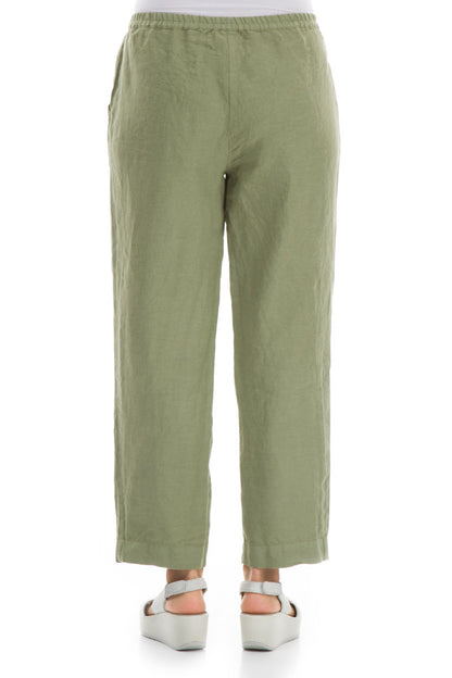 Pure Khaki Linen Trousers 2