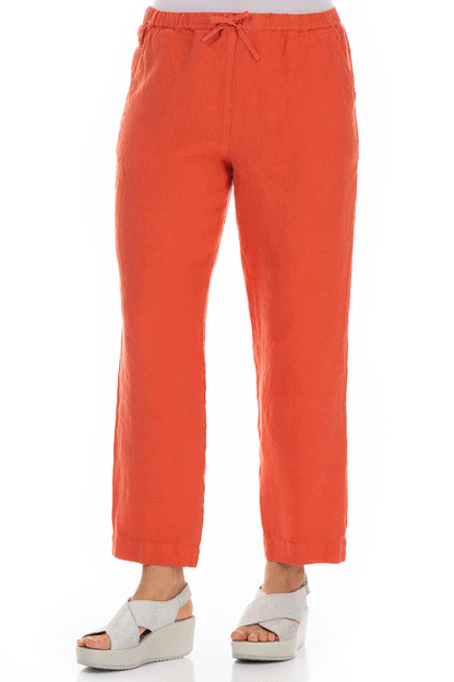 Pure New Orange Linen Trousers 3