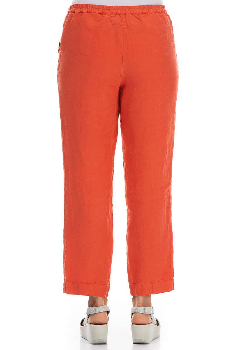 Pure New Orange Linen Trousers 2