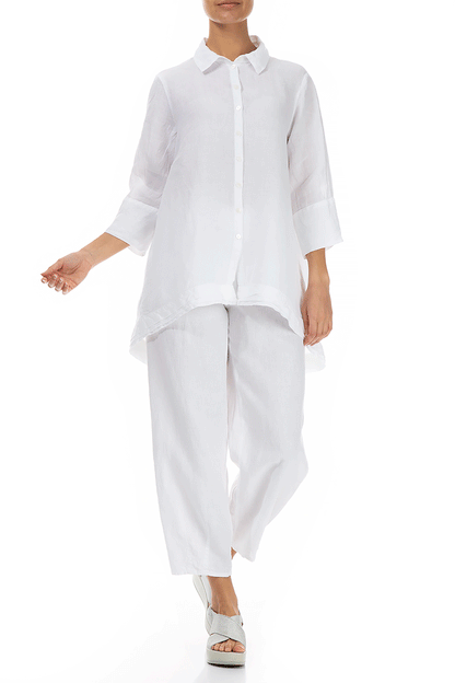 Relaxed White Linen Shirt 4