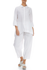 Relaxed White Linen Shirt 5