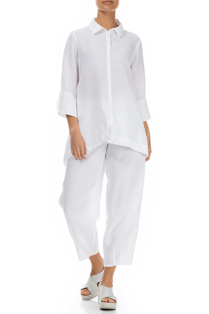 Relaxed White Linen Shirt 5