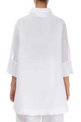 Relaxed White Linen Shirt 2