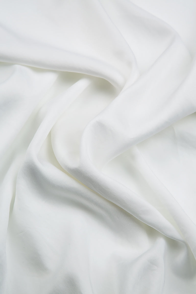 Romantic White Silk Bamboo Midi Dress 5