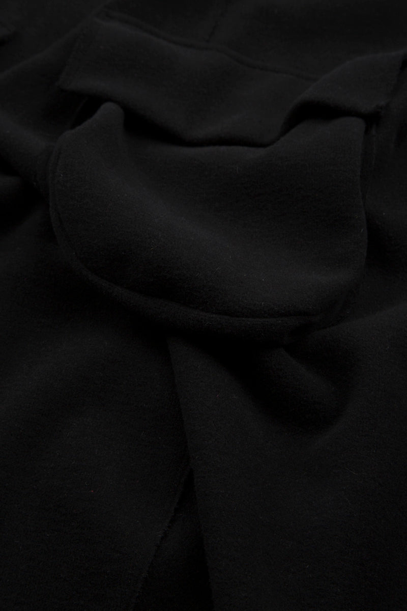 Short Cowl Neck Black Cotton Jersey Jacket 6