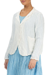 Short Crinkled Off White Silk Jacket 3