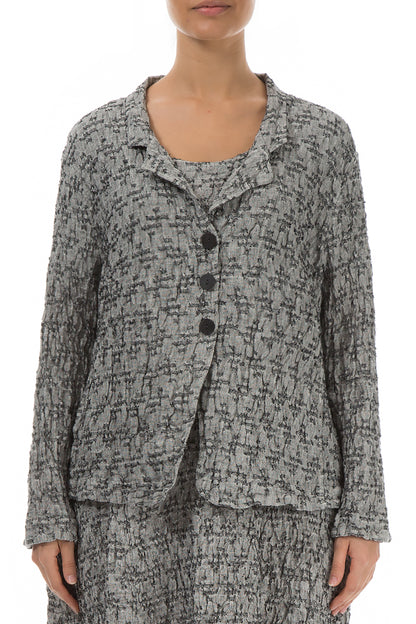 Geometric Texture Grey Linen Jacket 1