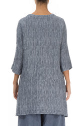 Pocket Crinkled Blue Iris Silk Tunic 2