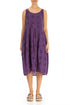 Sleeveless Balloon Purple Linen Dress 1