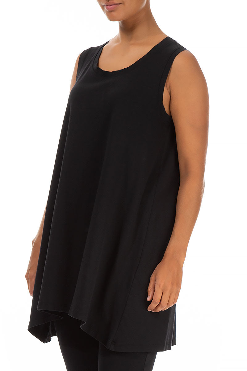 Sleeveless Black Cotton Tunic 3