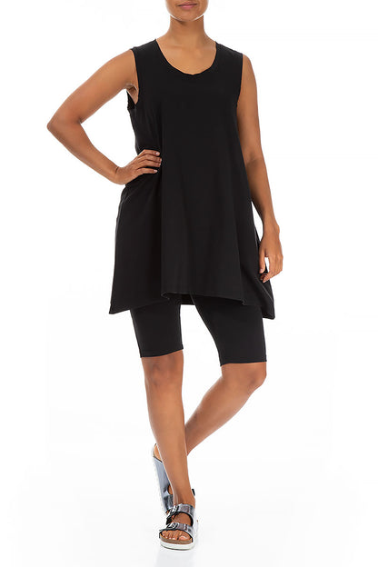 Sleeveless Black Cotton Tunic 4