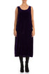 Sleeveless Royal Purple Silk Velvet Dress 1