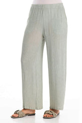 Straight Pistachio Silk Viscose Trousers 3
