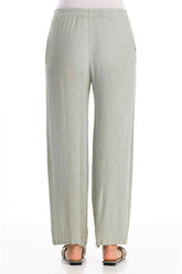 Straight Pistachio Silk Viscose Trousers 2