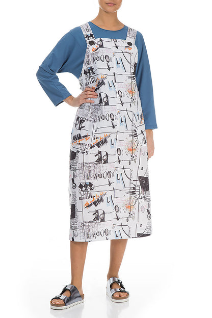 Street Art Linen Overall Dress 4