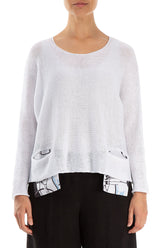 Street Art Pockets White Linen Jumper 1