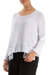 Street Art Pockets White Linen Jumper 3