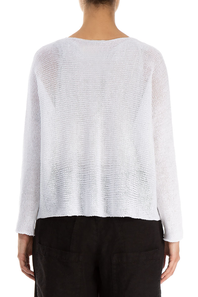 Street Art Pockets White Linen Jumper 2