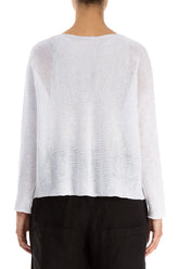 Street Art Pockets White Linen Jumper 2
