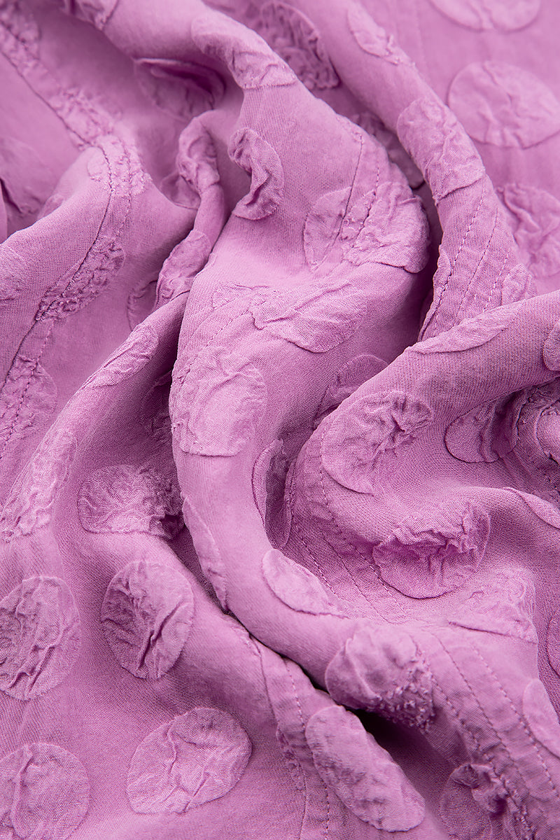 Sweetheart Neck Lilac Bubble Silk Top 5