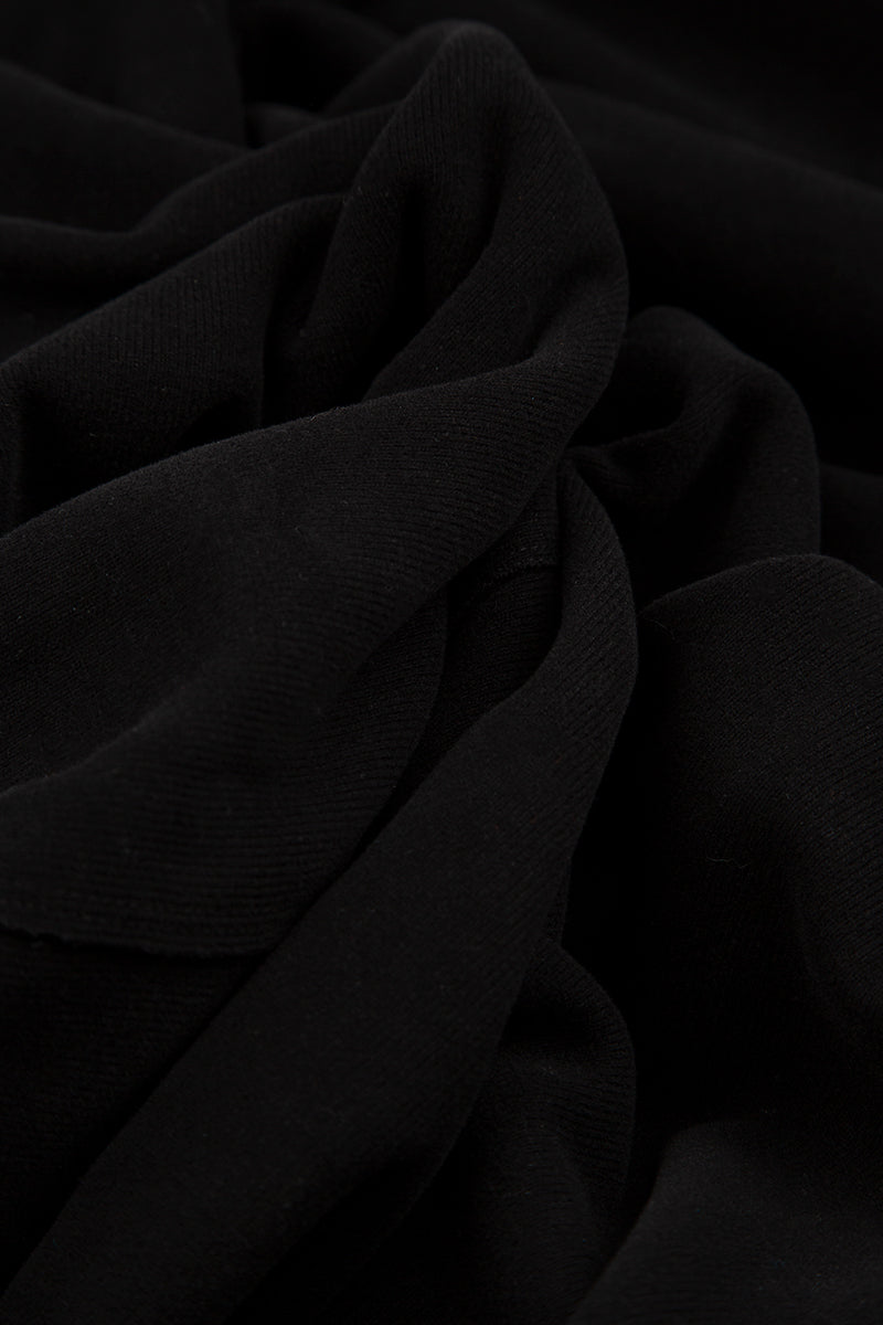 Short Tie Front Black Cotton Jersey Jacket 5