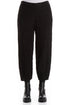 Elegant Taper Crinkled Black Silk Trousers 1