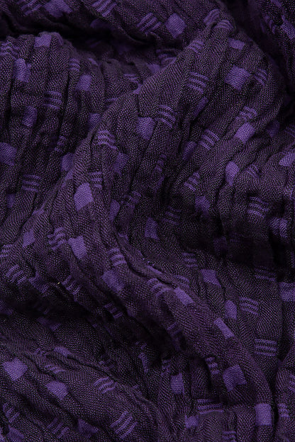 Tapered Purple Textured Linen Trousers 5