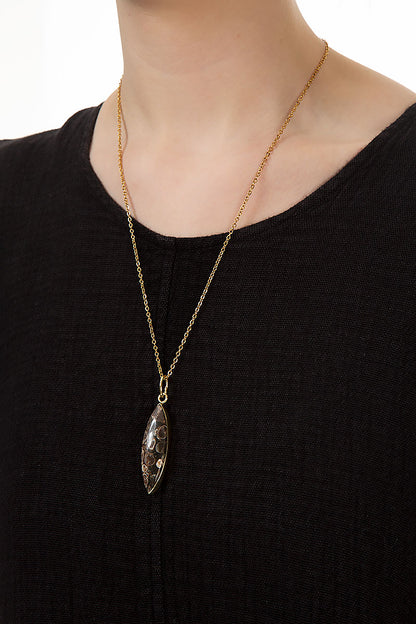 Turritella Fossil Pendant Necklace 3
