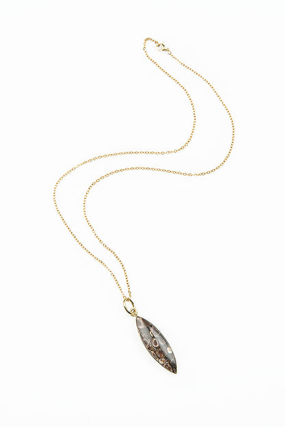 Turritella Fossil Pendant Necklace 1