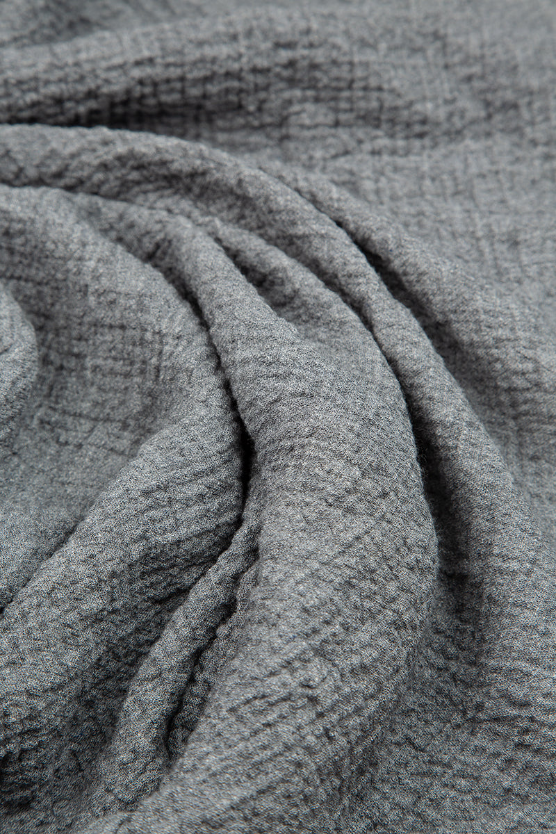 Loose Open Type Grey Wool Jacket 6