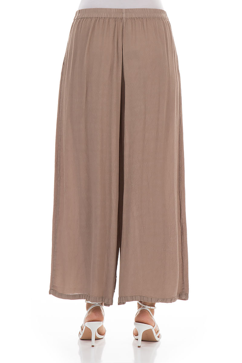 Wide Cappuccino Viscose Trousers 2