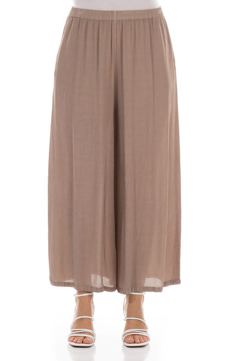 Wide Cappuccino Viscose Trousers 1