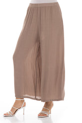 Wide Cappuccino Viscose Trousers 3